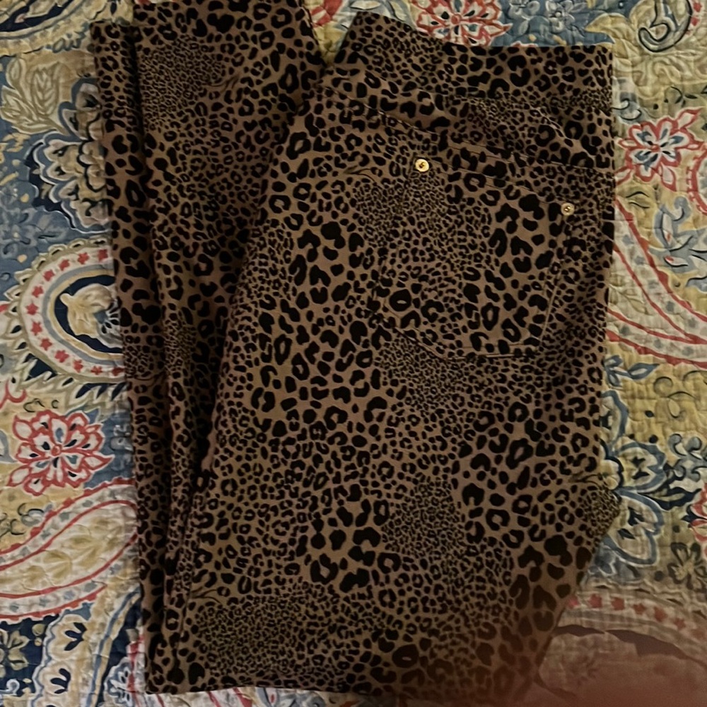 Michael Kors leopard print straight leg pants